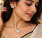 Silver Filigree Floral Pendant Set and Tops.