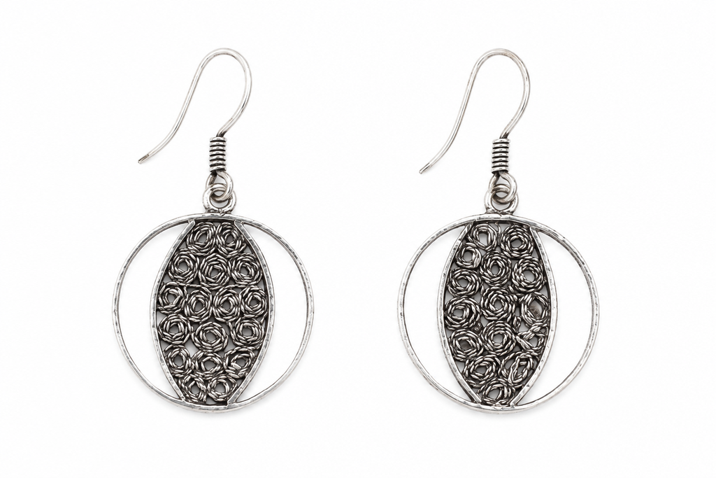 Rosette Filigree Circle Drops