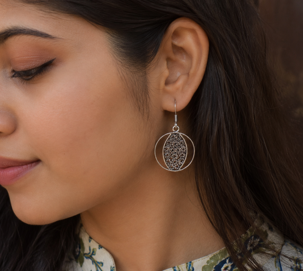 Rosette Filigree Circle Drops