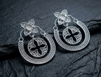 Tarangini Silver Filigree Hoop Earrings