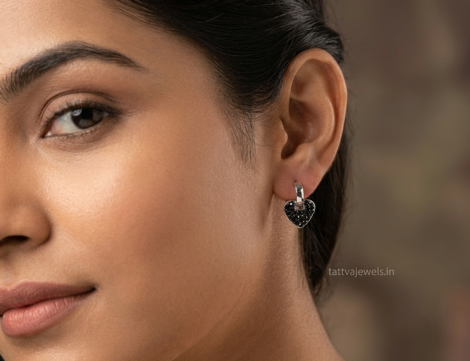 Minimalist Heart-Shaped Dangle Studs