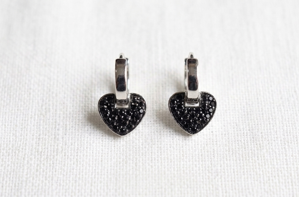 Minimalist Heart-Shaped Dangle Studs