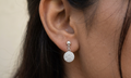 Petite Pave Disc 925 Sterling Silver Earrings