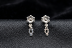 Floral Bloom Sterling Silver Dangle Earrings