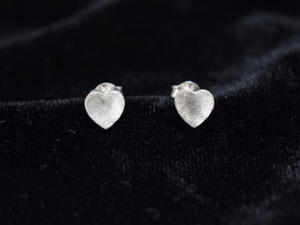 Heartfelt Minimalist Sterling Silver Studs
