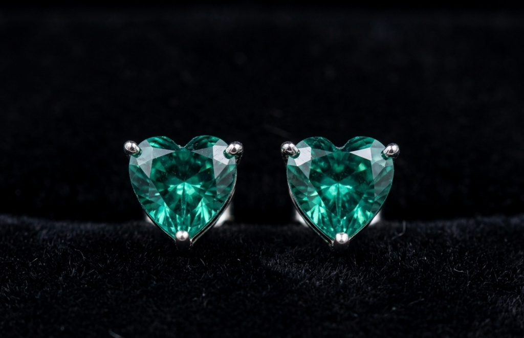 Verdant Heart 925 Sterling Silver Studs