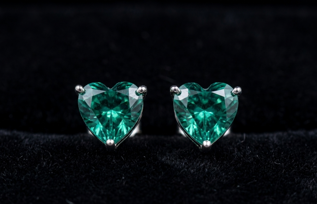 Verdant Heart 925 Sterling Silver Studs